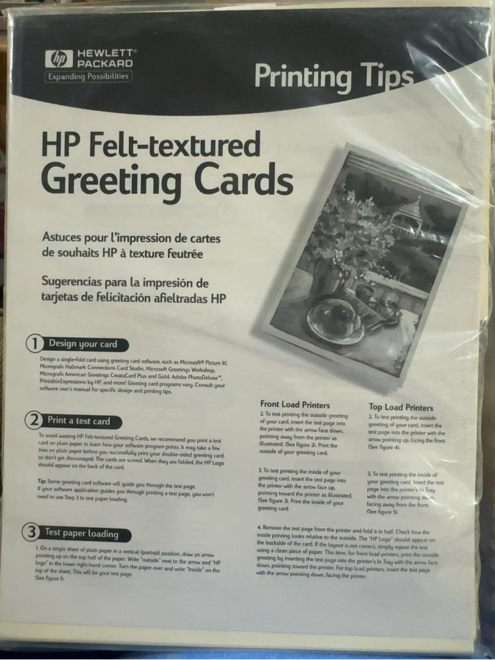 Vintage HP Felt Textured Greeting Cards & Envelopes Sealed NOS
